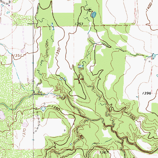 Topographic Map of Dutton Dam, TX