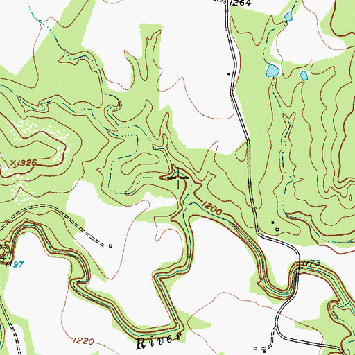 Topographic Map of L M Whitely Dam, TX