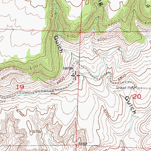 Topographic Map of Cedar Gulch, CO