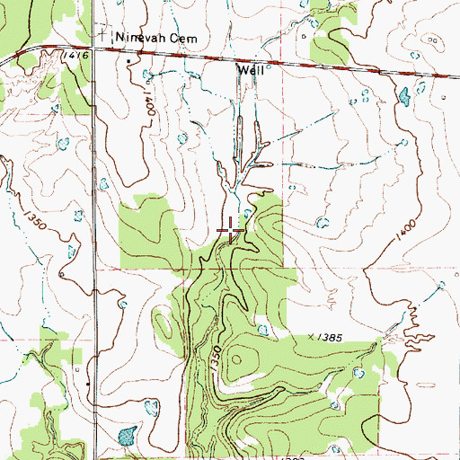 Topographic Map of Keith Dam, TX