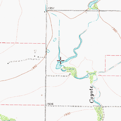 Topographic Map of Mitchell Dam, TX