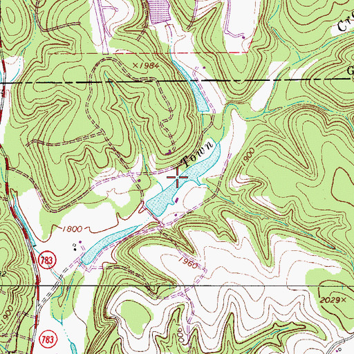 Topographic Map of Town Creek Reservoir Number 1, TX