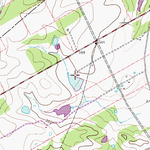 Topographic Map of Olinick Dam, TX