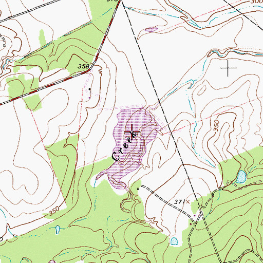 Topographic Map of Soil Conservation Service Site 12 Reservoir, TX