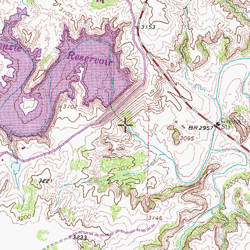 Topographic Map of Tule Creek Lake, TX