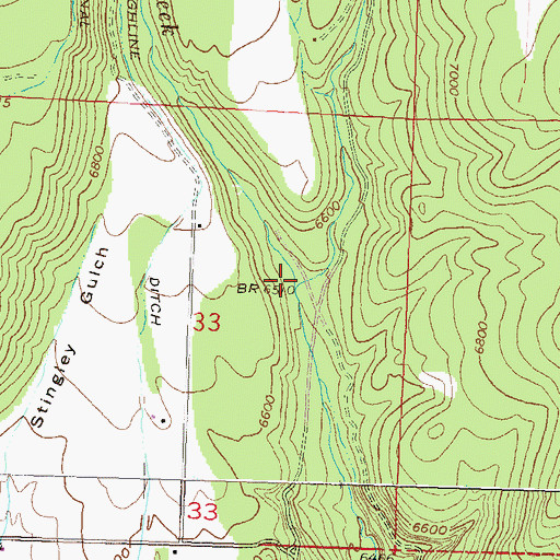 Topographic Map of Dever Creek, CO