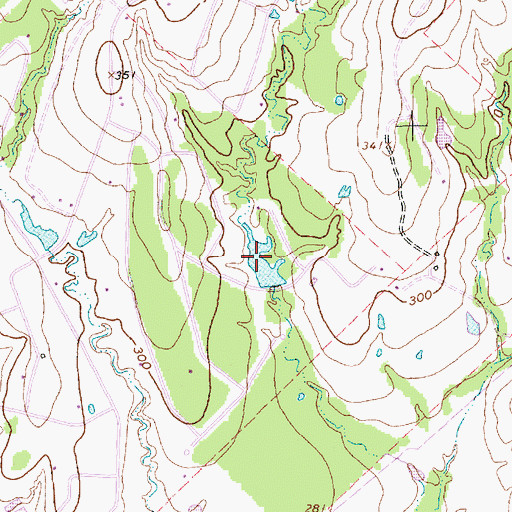 Topographic Map of Beaver Lake, TX
