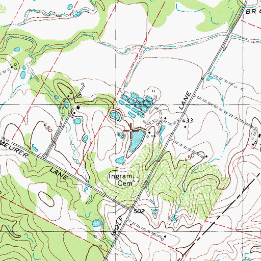 Topographic Map of Clarence Washington Farm Dam, TX