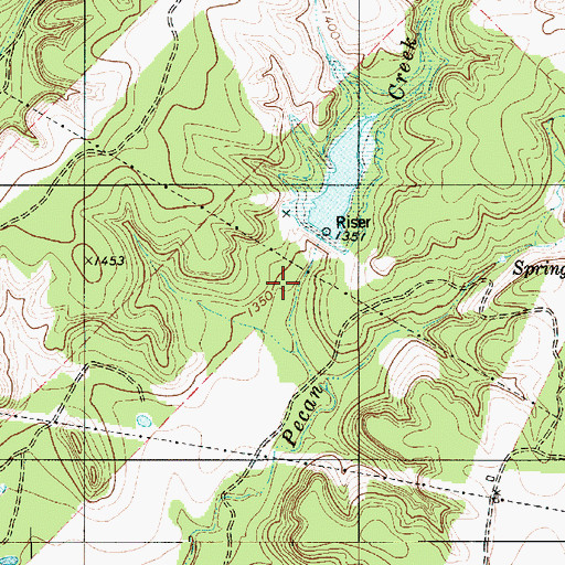 Topographic Map of Soil Conservation Service Site 22 Reservoir, TX