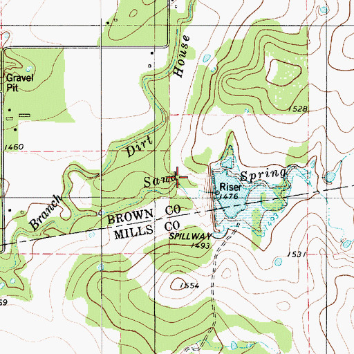 Topographic Map of Soil Conservation Service Site 16 Dam, TX