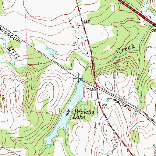 Topographic Map of Browns Lake Railroad Embankment Dam, TX