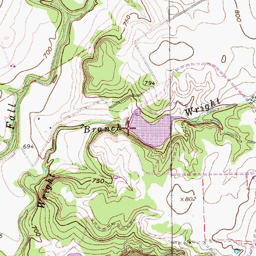 Topographic Map of Ellaine Grande Ranch Lake Dam, TX