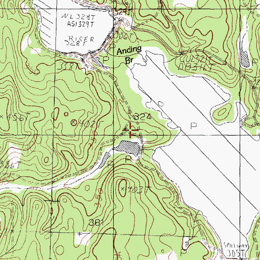 Topographic Map of Cartwright Dam, TX
