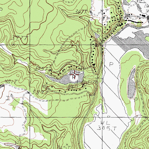 Topographic Map of Black Lake Dam, TX
