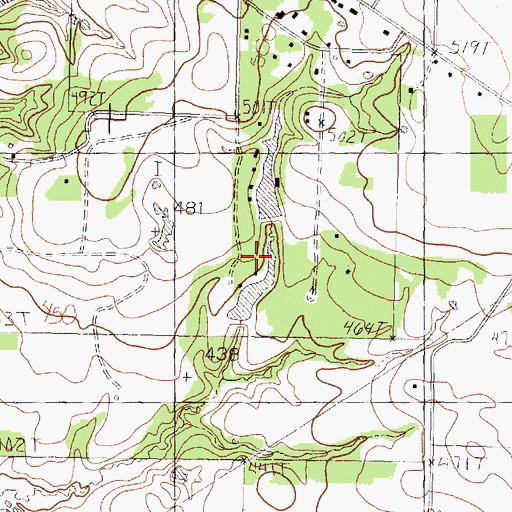 Topographic Map of Moonshine Creek Dam Number 1, TX