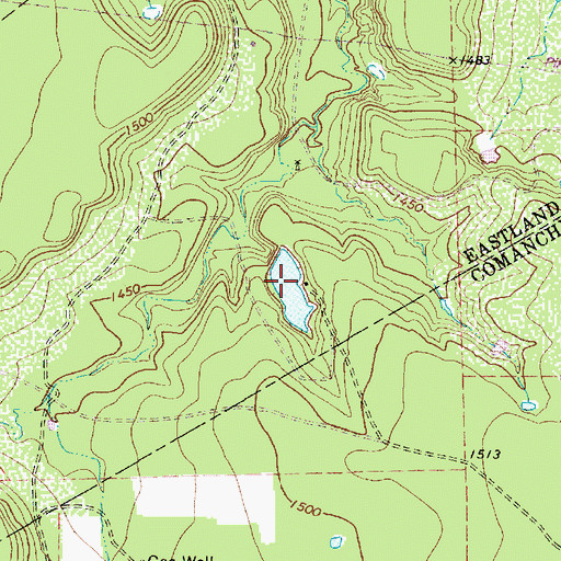 Topographic Map of Whiteside Estate Lake, TX