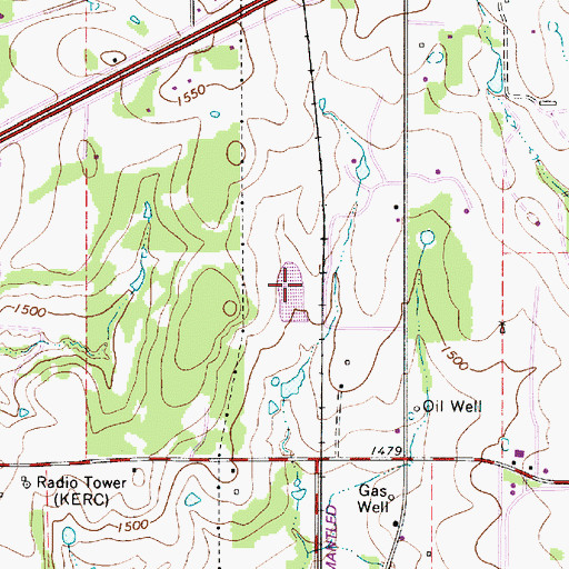 Topographic Map of Borrow Pit Reservoir, TX