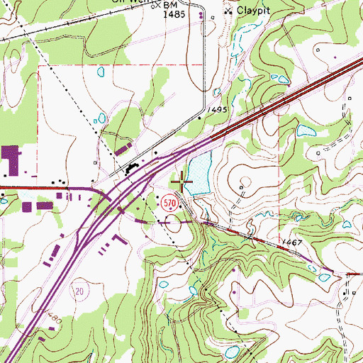 Topographic Map of Old City Lake Dam, TX