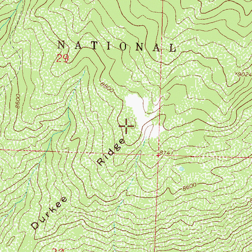 Topographic Map of Durkee Ridge, CO