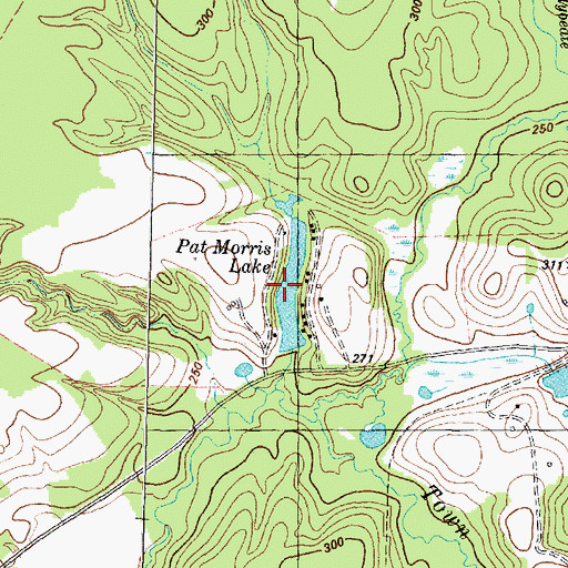 Topographic Map of Pat Morris Lake, TX