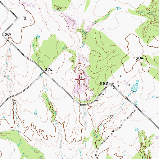 Topographic Map of Brooke Lake, TX