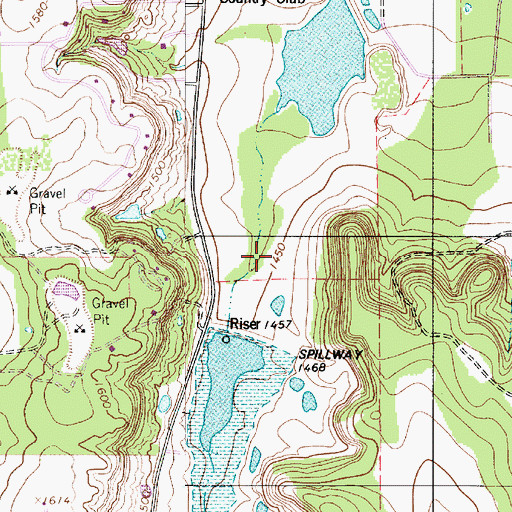 Topographic Map of Soil Conservation Service Site 4b Dam, TX