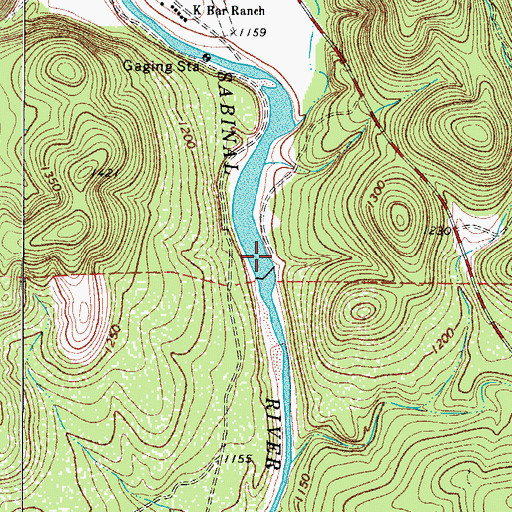 Topographic Map of K-Bar Ranch Lake, TX