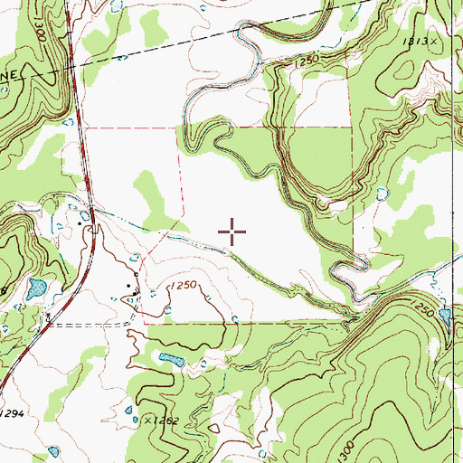 Topographic Map of Johnny Poynor Dam, TX