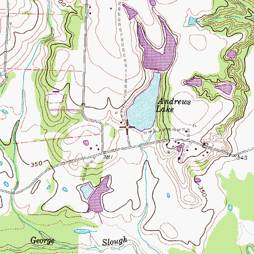 Topographic Map of Crystal Lake Dam, TX