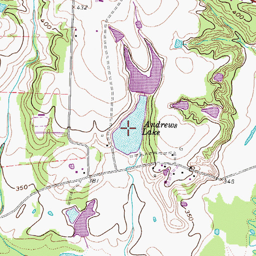 Topographic Map of Andrews Lake, TX