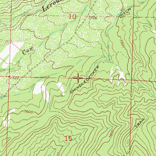 Topographic Map of Shindledecker Ditch, CO