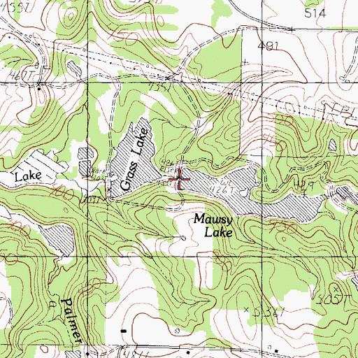 Topographic Map of Lake Mawsy Dam, TX