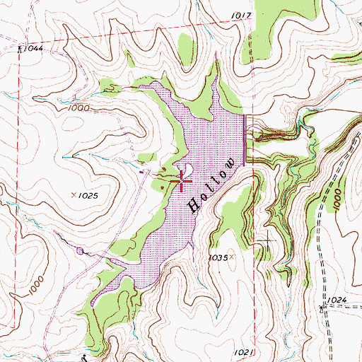 Topographic Map of Star Hollow Lake, TX