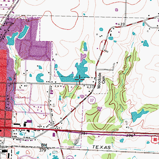Topographic Map of Jones Lake Dam, TX