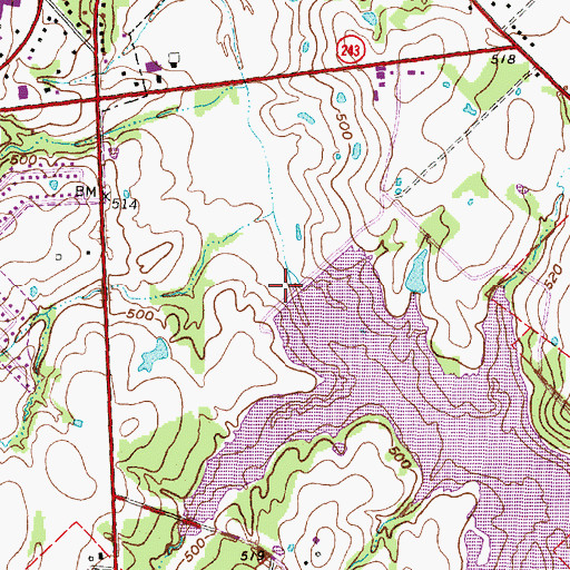 Topographic Map of Soil Conservation Service Site Number 1 Dam, TX