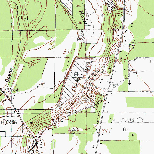 Topographic Map of Lake Forest Dam, TX