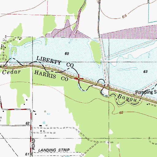 Topographic Map of Enderli Reservoir Dam, TX
