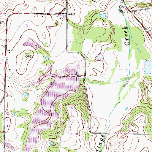 Topographic Map of Sandy Creek Dam, TX