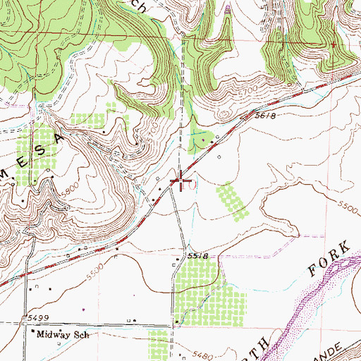 Topographic Map of Love Gulch, CO