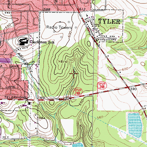 Topographic Map of Lower Lake, TX