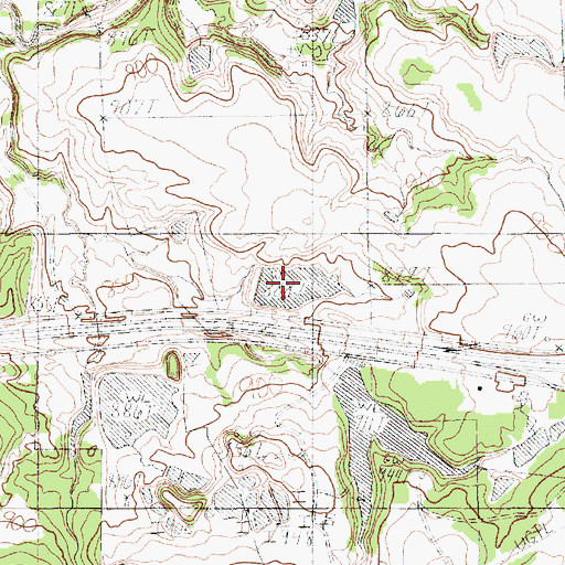 Topographic Map of E J Porter Lake, TX