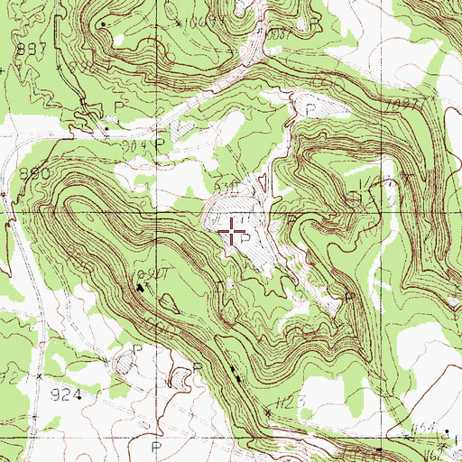 Topographic Map of Waddell Ranch Lake Number 1 Dam, TX