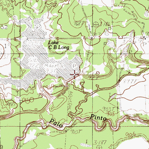 Topographic Map of Lake C B Long, TX