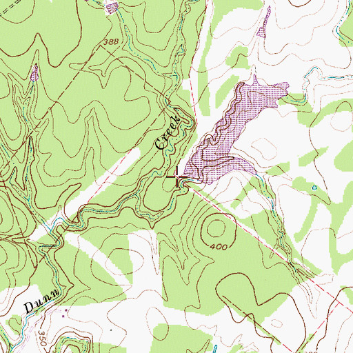 Topographic Map of P and M Bank Club Lake Dam, TX