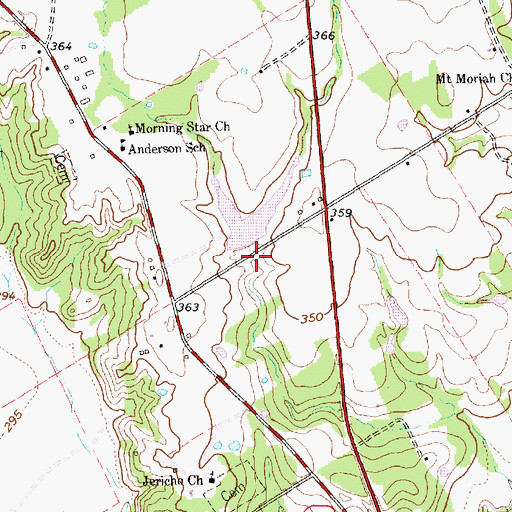 Topographic Map of Hall Dam, TX
