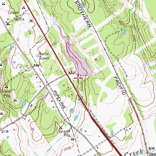Topographic Map of Savoy-Gant Lake, TX