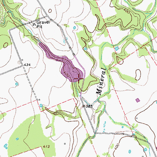 Topographic Map of Schultz Lake Dam, TX
