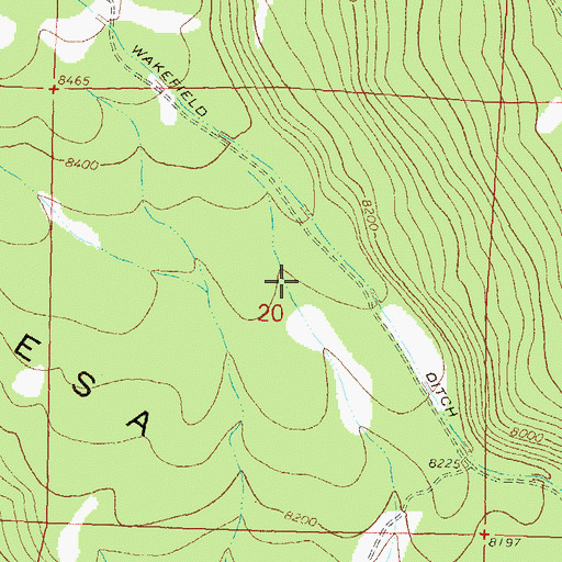Topographic Map of Wakefield Ditch, CO