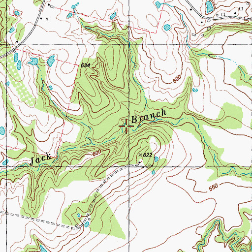 Topographic Map of Soil Conservation Service Site 25 Reservoir, TX