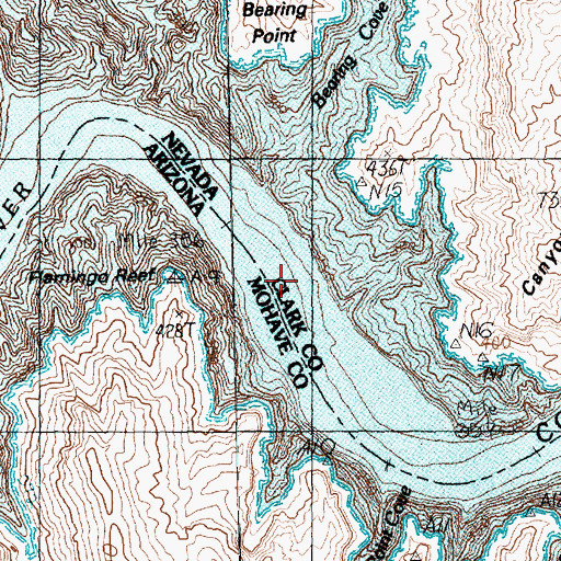 Topographic Map of Boulder Canyon, NV